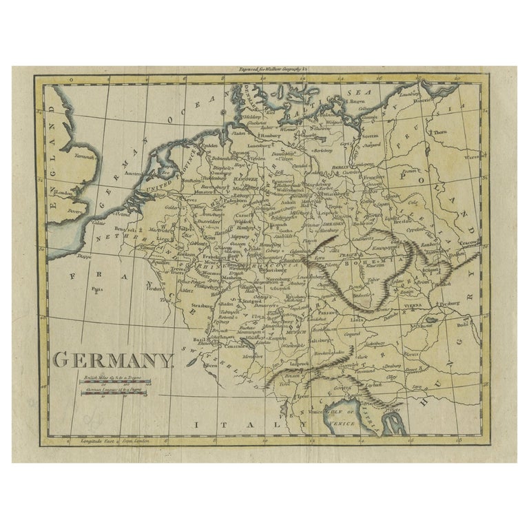 Antique Map of Germany from an Old English Atlas, c.1802 For Sale at ...