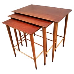 Beautiful and Rare Mid-Century Modern Nesting Tables with Unique Features, 1960s