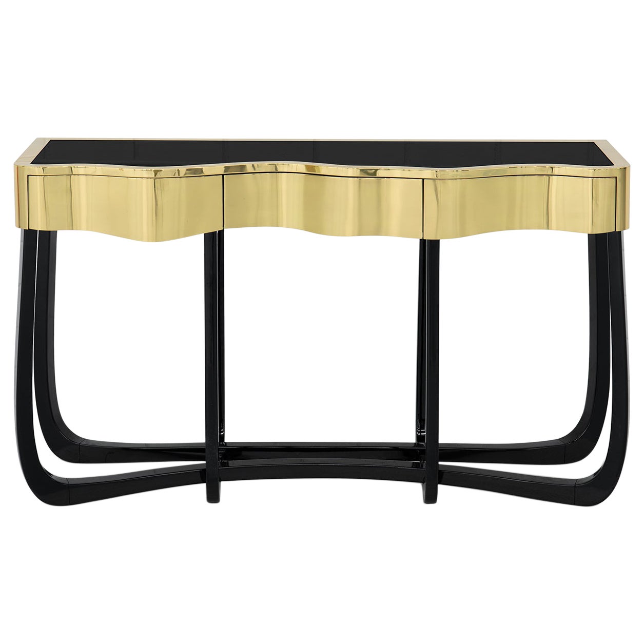 Curvy Gold Console Table