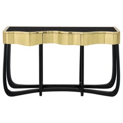Curvy Gold Console Table