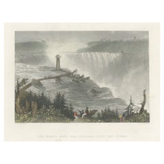 Antique Print of Horseshoe Falls or Canadian Falls 'Niagara Falls', 1840