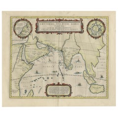 Used Old Map of Ancient Times covering Egypt Towards Arabia and India to Java, c.1660