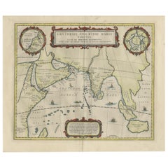 Old Map of Ancient Times covering Egypt Towards Arabia and India to Java, c.1660