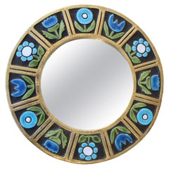 Mithé Espelt Ceramic Mirror, circa 1960, France