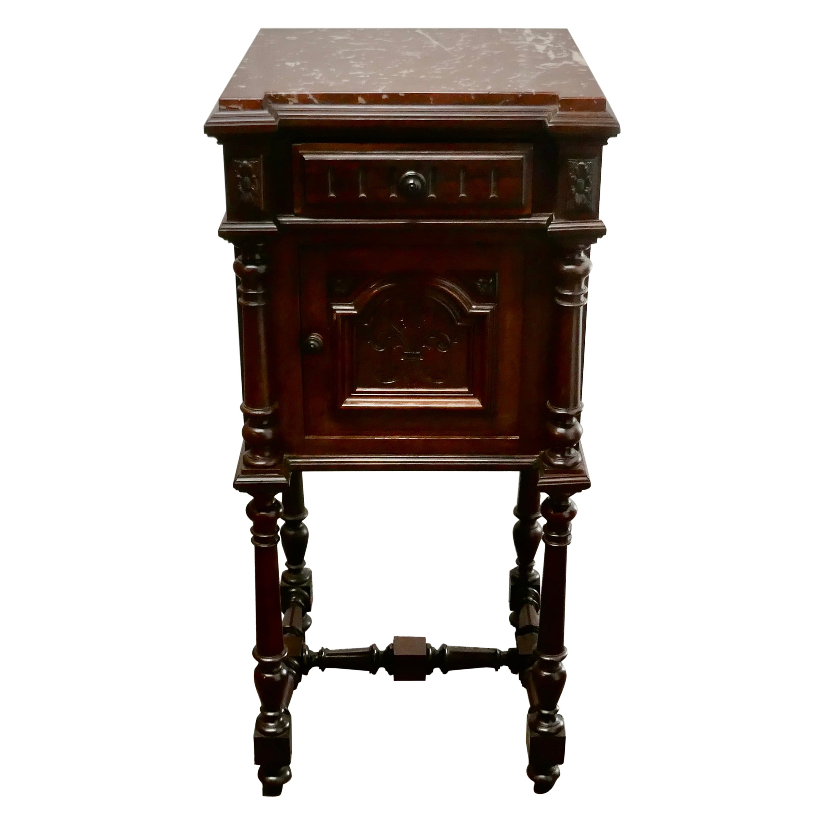 French Rosewood Night Table or Side Cupboard For Sale