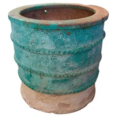 Mid-19th Century Spanish Terracotta Earthenware Painted Water Well