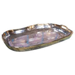 David Marshall, 1980s 2-Tone Gilt Bronze Designer Tray