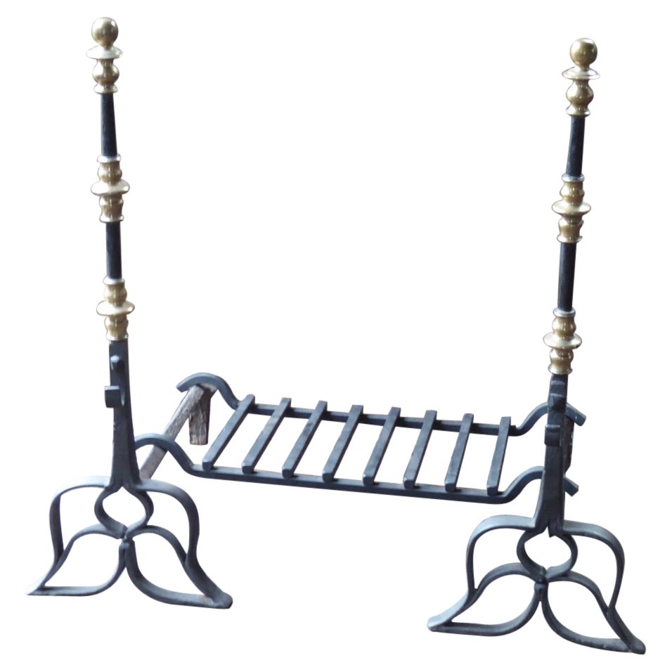 Large French Renaissance Period Fireplace Grate or Fire Basket, 16th - 17th C.