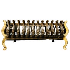 Period Style Cast Iron & Brass Fire Grate