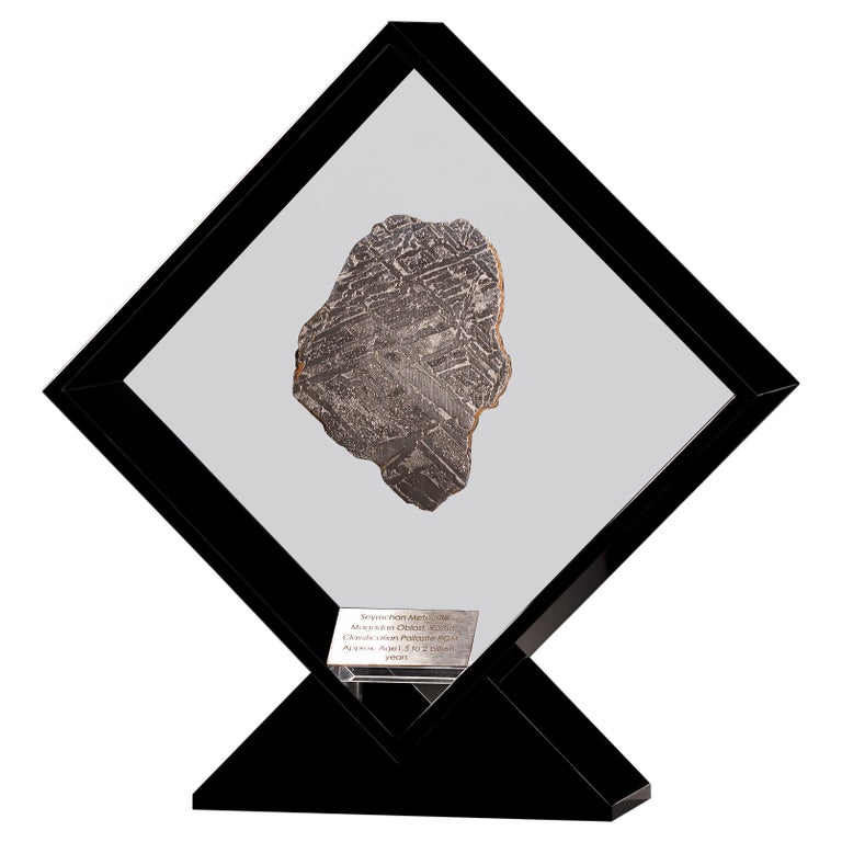 Meteor Display Design Original Design, Seymchan Meteorite in a Black Acrylic Display For Sale ...