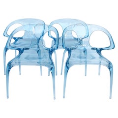 Song Wen Zhong Roche Bobois AVA Bridge Lucite Chairs, Italian Set of 4
