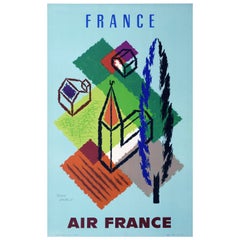 Original 1958 France Travel Poster, Jean Carlu
