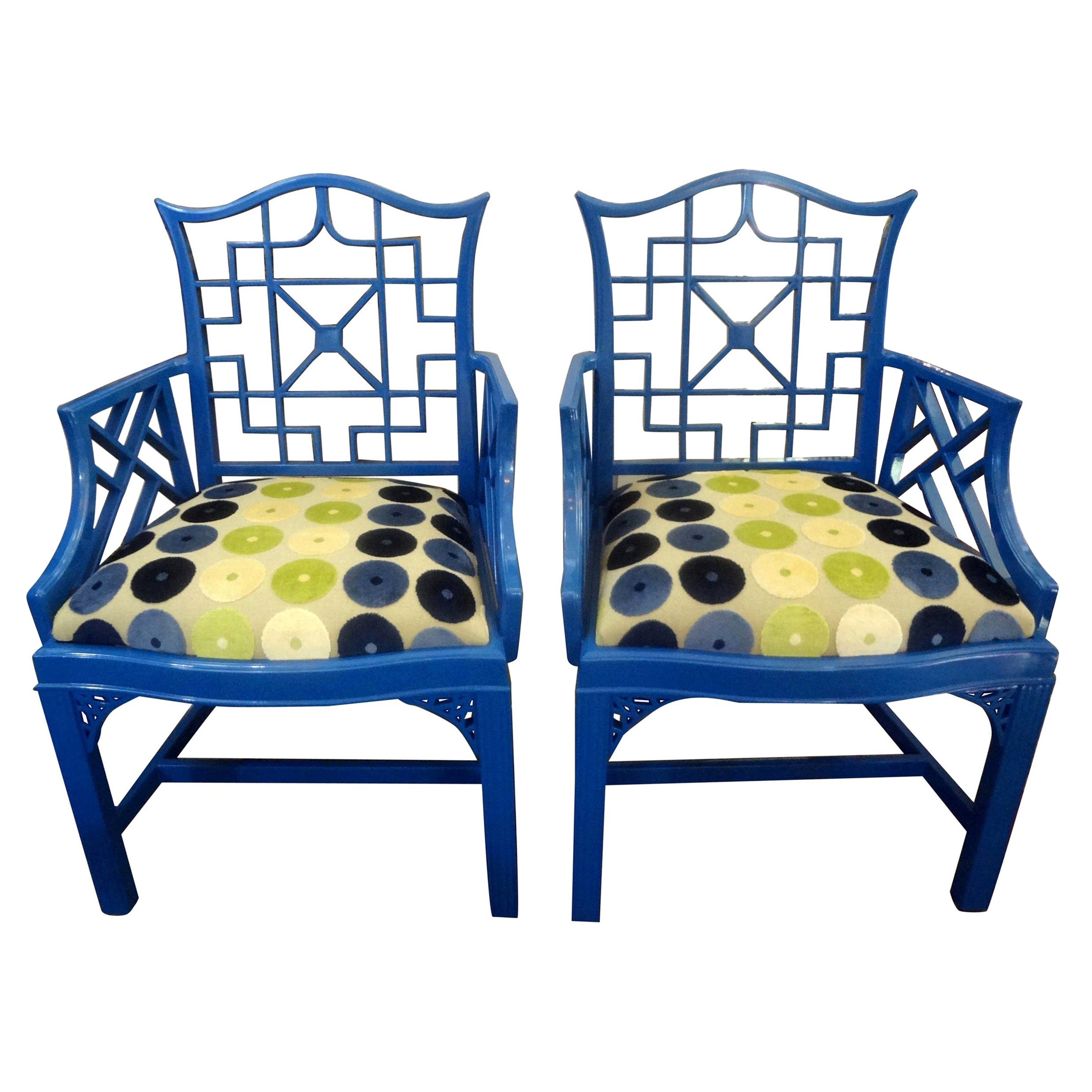 Pair of Chinese Chippendale Style Chairs