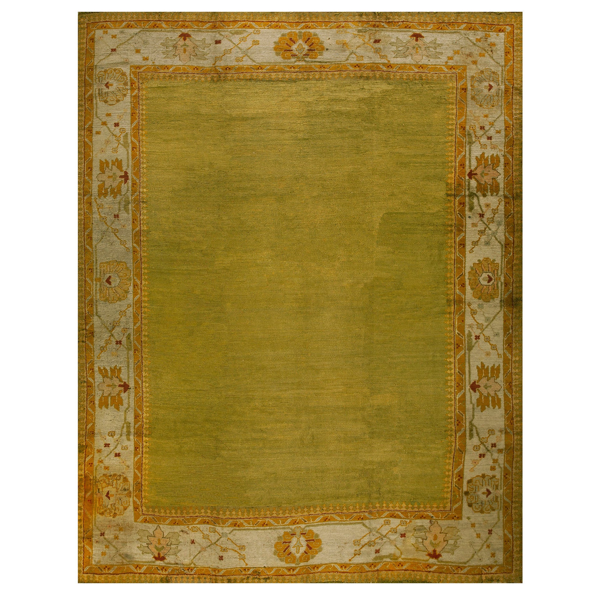 Late 19th Century Turkish Oushak Carpet ( 9' 2'' x 12' 280 x 366 ) For Sale