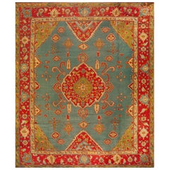 Late 19th Century Turkish Oushak Carpet ( 11' 2'' x 13' 1'' - 340 x 398 cm )
