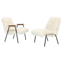 "Robert" Lounge Set Designed by Pierre Guariche Upholstered in Pierre Frey
