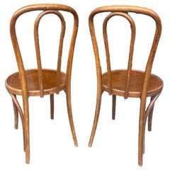 Signed Thonet Bent Wood Bistro Dining Chairs