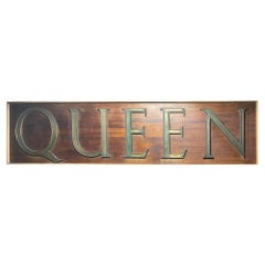 Retro Large Reclaimed ‘Queen’ Wall Hanging Sign