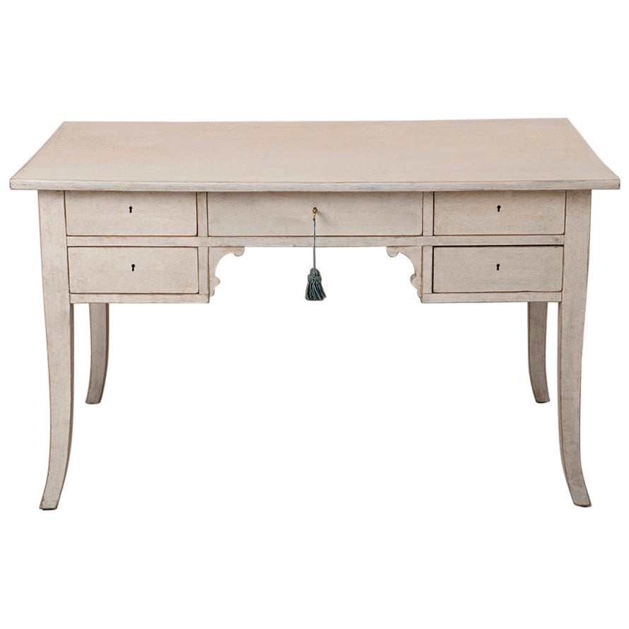 Swedish Bleached and Lime Washed Painted Writing Desk