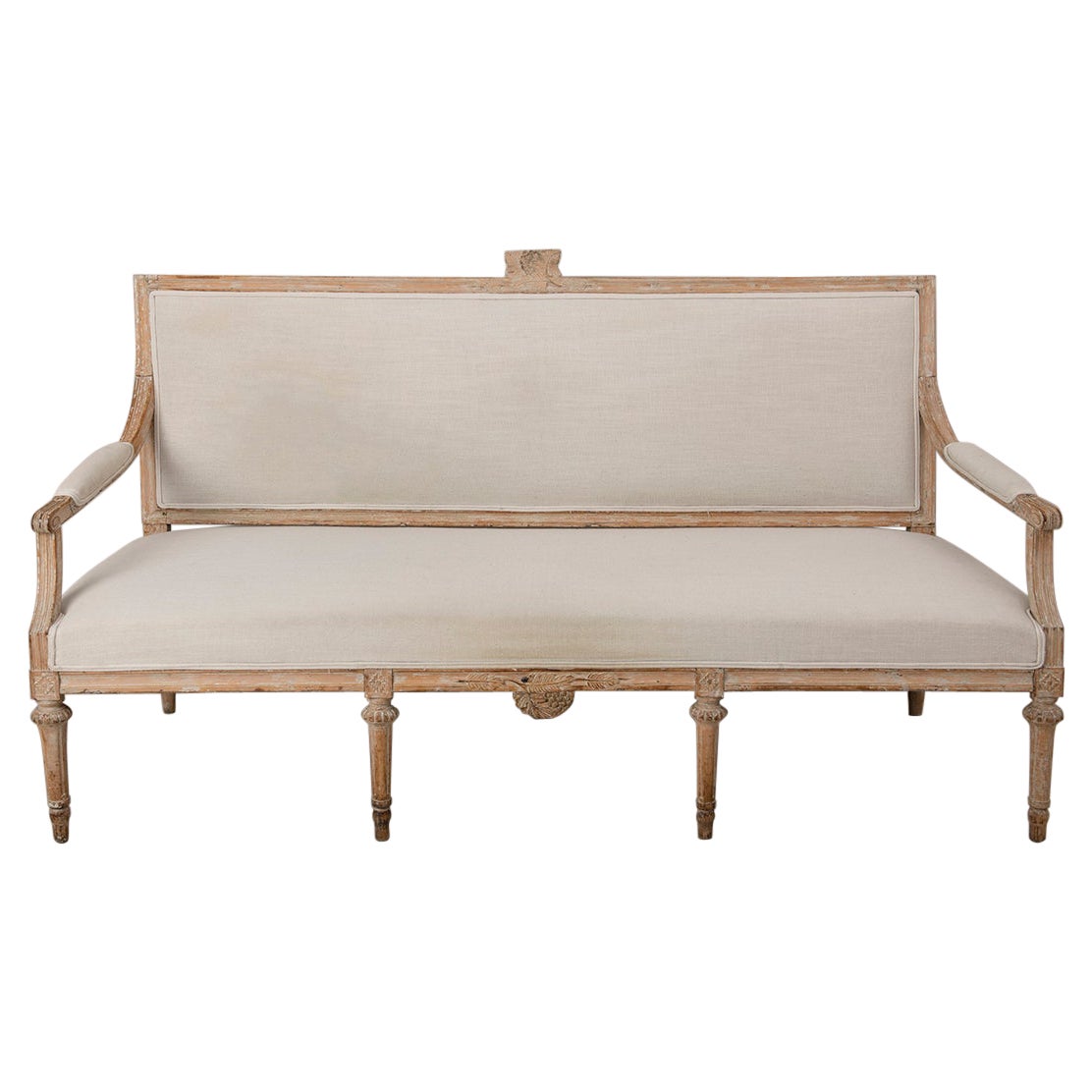 18th c. Swedish Gustavian Period Sofa Bench in Original Patina