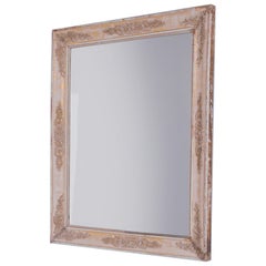 Antique French Patinated Wooden Mirror