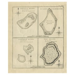 Antique Map of Harvey Island and Surroundings by Cook, 1803