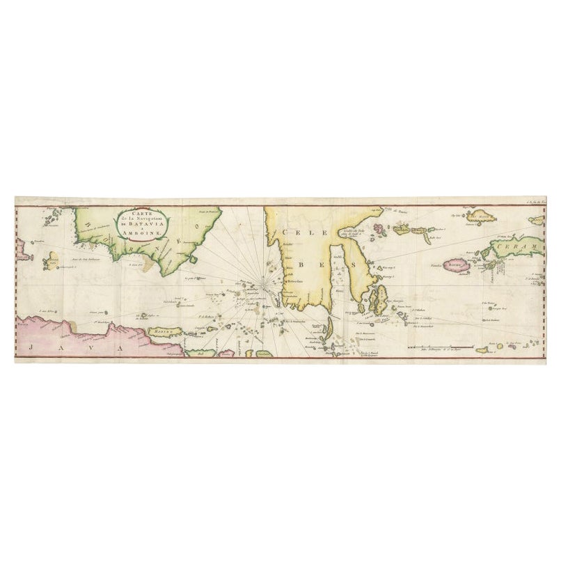 Rare Authentic Engraved Map of Large Part of Indonesia by Stavorinus, 1779