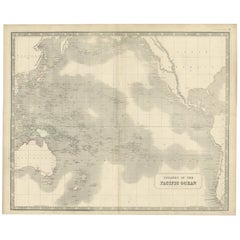 Antique Map of Islands in the Pacific Ocean, Centered on Hawaï, 1844