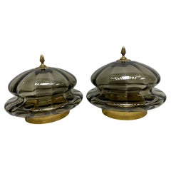 Pair of two Onion Dome Shaped Mid-Century Modern Glass Flush Mount, 1960s