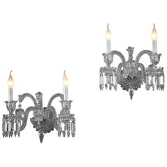 Pair of Sconces in Baccarat Crystal