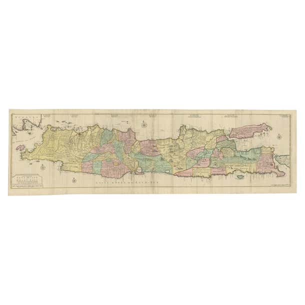 Huge Old Map of Java, Indonesia, Published by the Dutch in Colonial ...