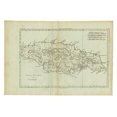 Highly Detailed Antique Map of Jamaica in the Caribbean, c.1780