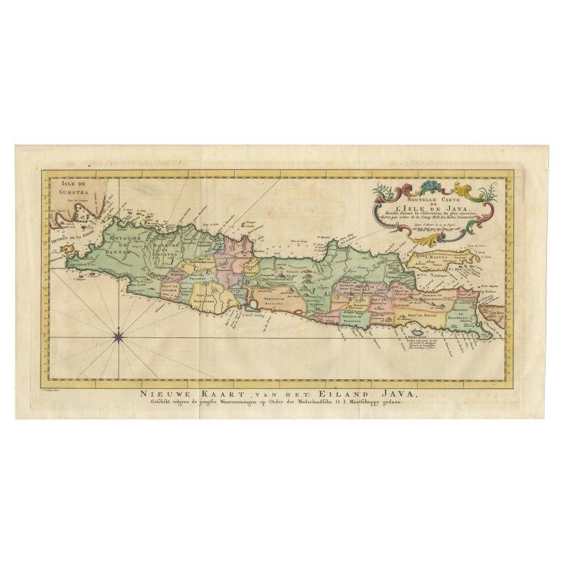 Antique Map of Java, Madura, Bali and the Sunda Strait, Indonesia, c.1770 For Sale