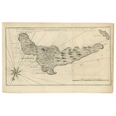 Antique Map of Juan Fernandez, Chile, c.1740