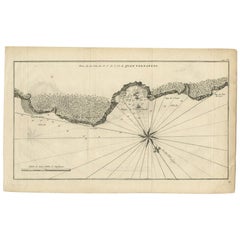 Antique Map of Juan Fernandez Island by Anson, c.1740