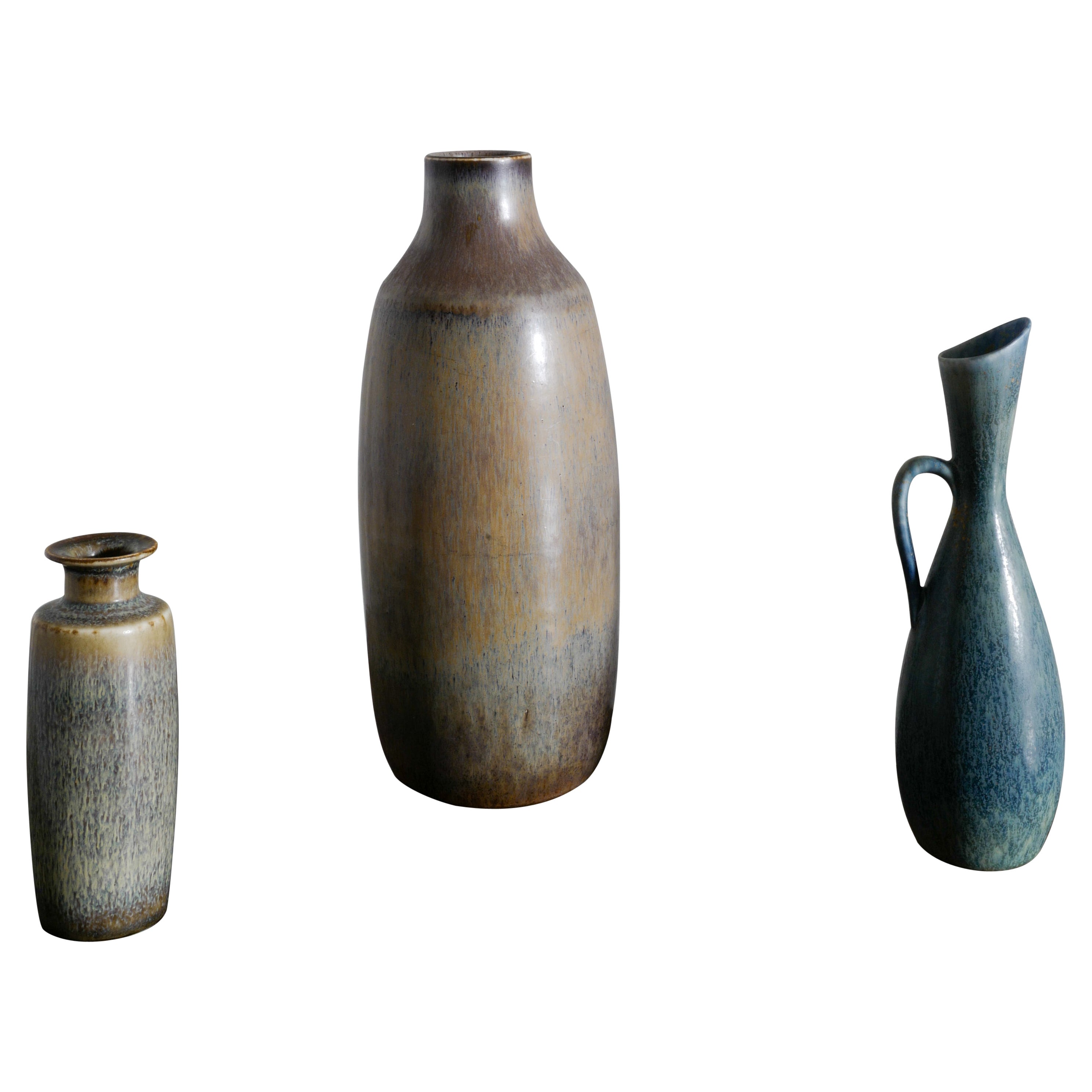 Mid-Century Ceramics Vases by Carl-Harry Stålhane for Rörstrand in Sweden 1950s  For Sale