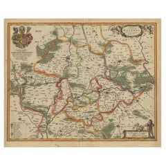 Antique Map of Lower Silesia of The Famous Mapmaker Blaeu, c.1650