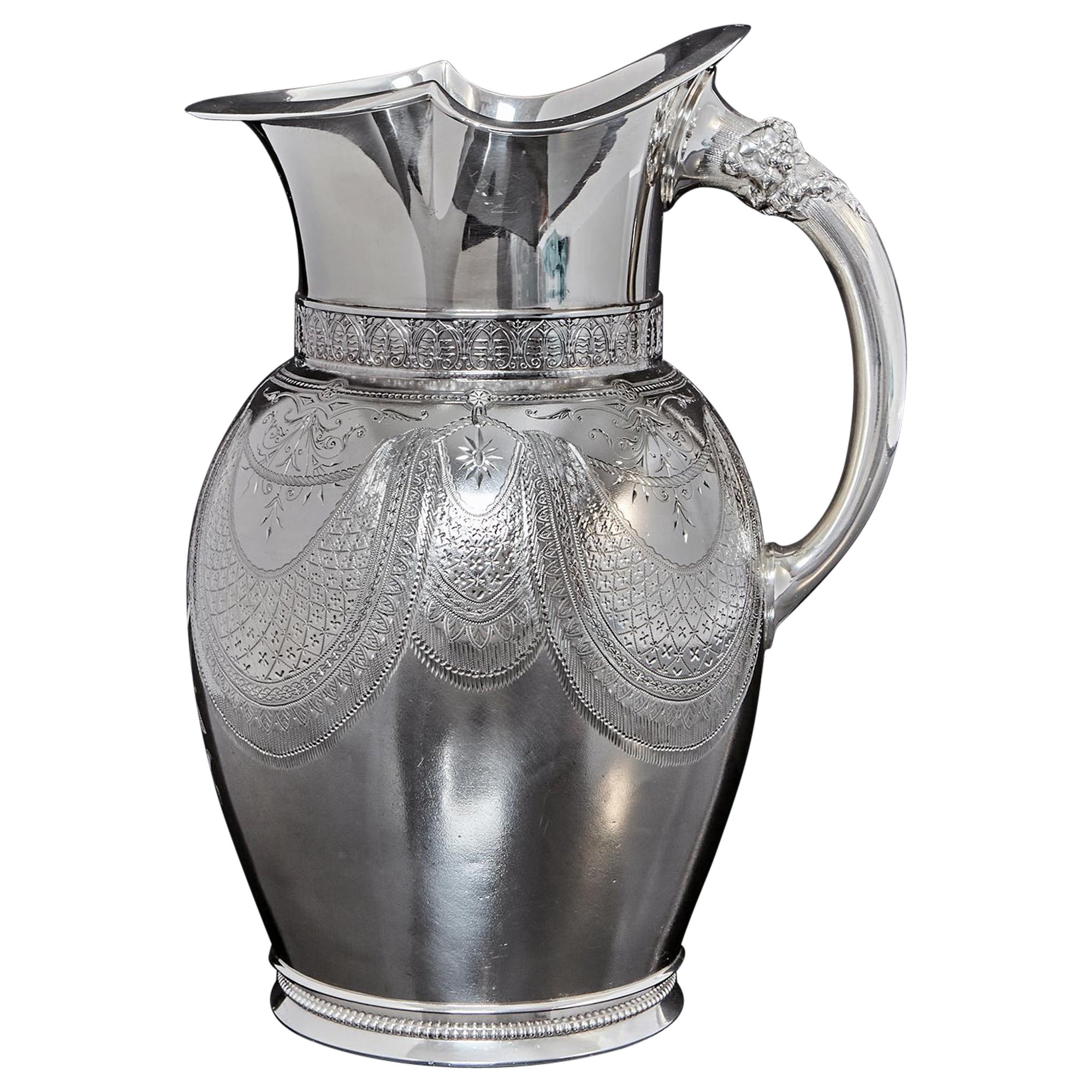 Aesthetic Style Silver Water Pitcher