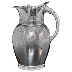 Aesthetic Style Silver Water Pitcher