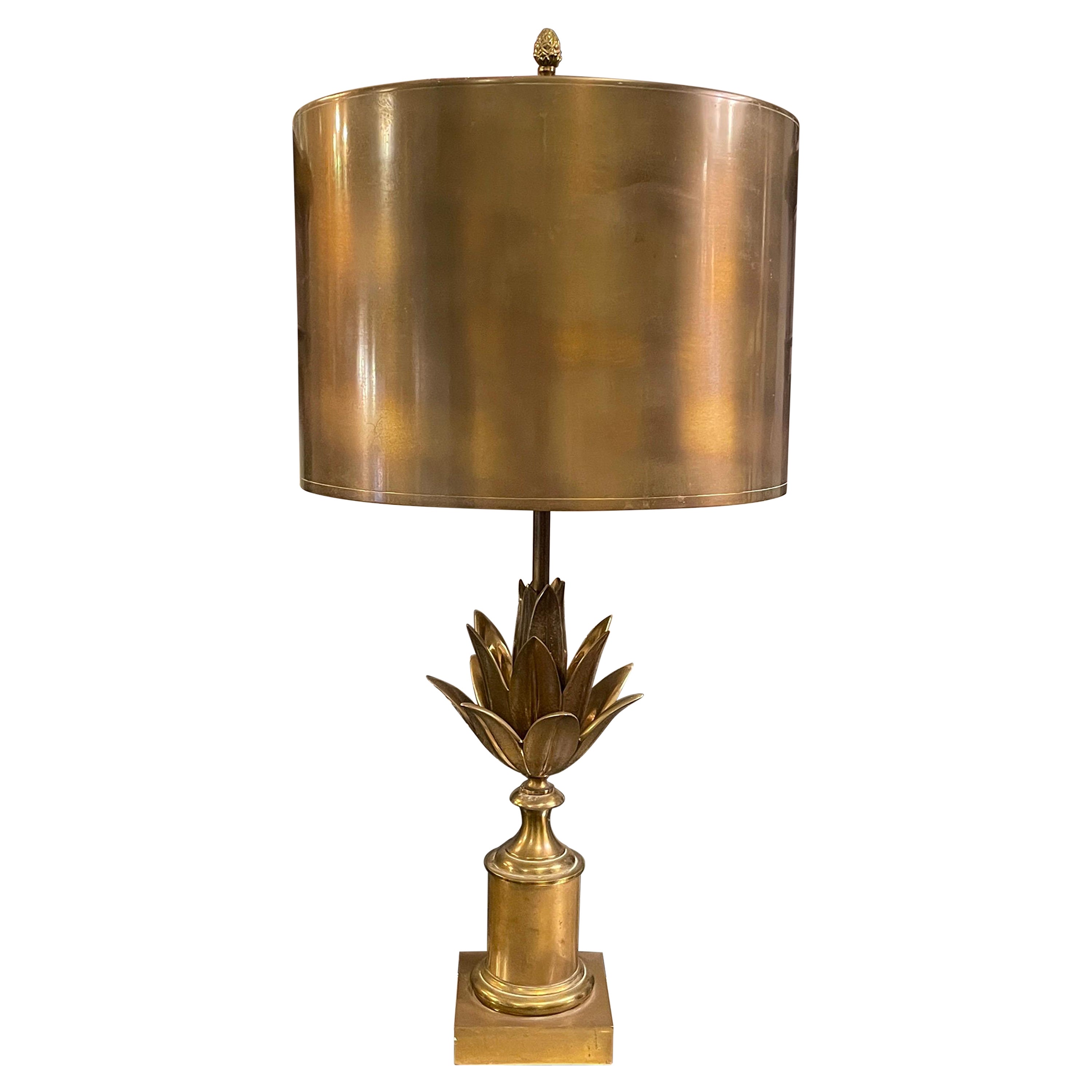Maison Charles Bronze Lotus Table Lamp For Sale