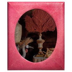 Large Rectangular Shagreen Frame with Oval glass