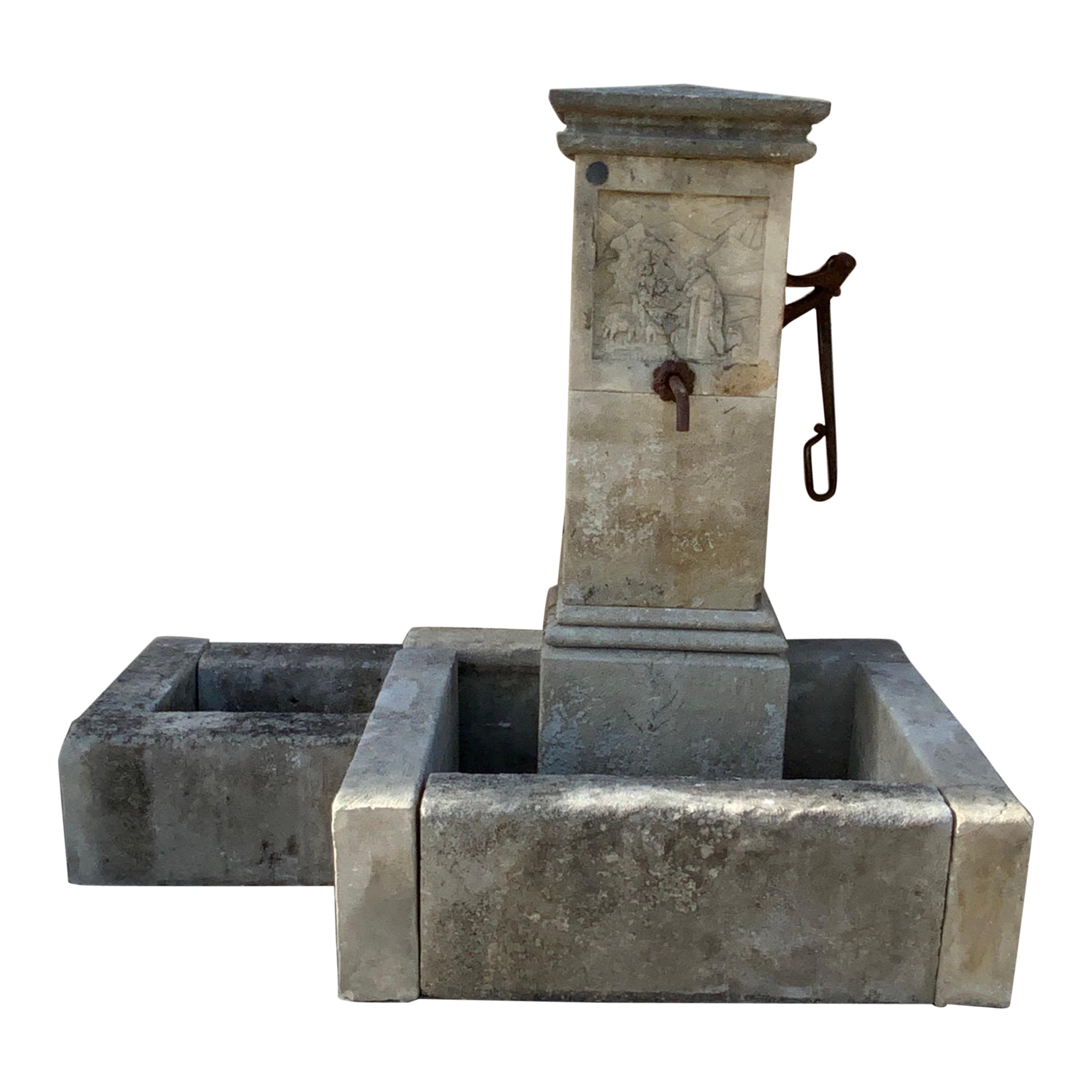 Mid-19th Century Antique Fountain with Antique Pump