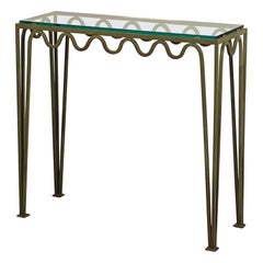 Chic Verdigris 'Meandre' and Glass Console by Design Frères