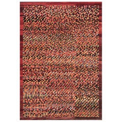 Handwoven Deep-Pile Colorful Contemporary Deco Rug