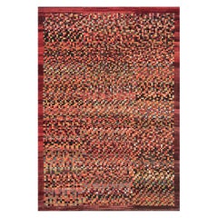 Handwoven Deep-Pile Colorful Contemporary Deco Rug