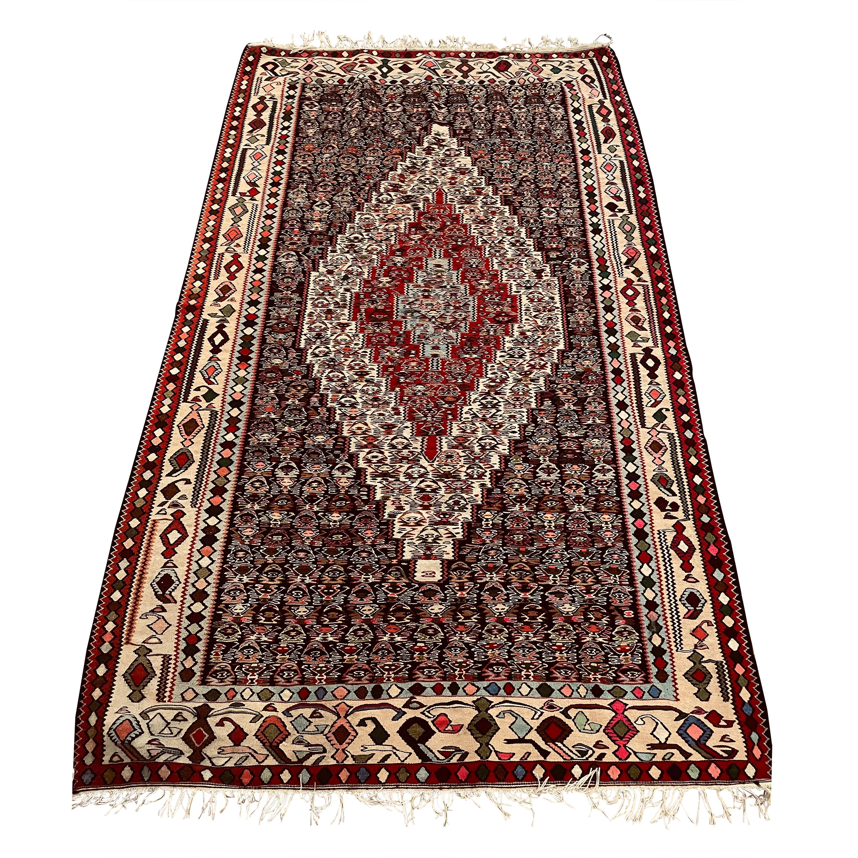 Beautiful & Colorful Antique Persian Kilim Rug For Sale
