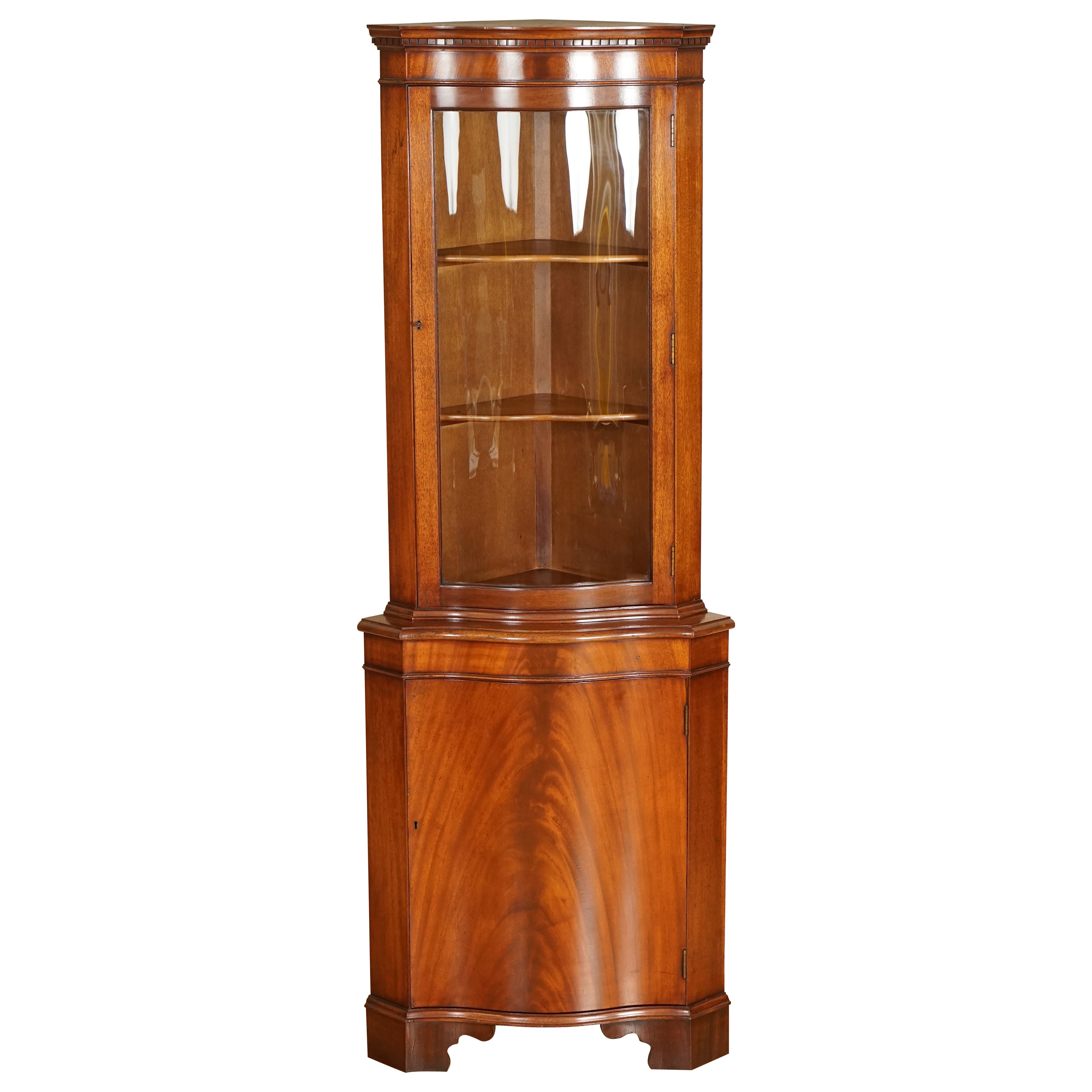 Mahogany English Corner by Bevan Funnel, Reprodux, Curved Front