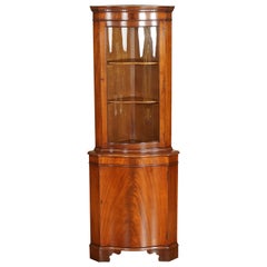 Bevan Funnell Hardwood Corner Cabinet with Curved Glass