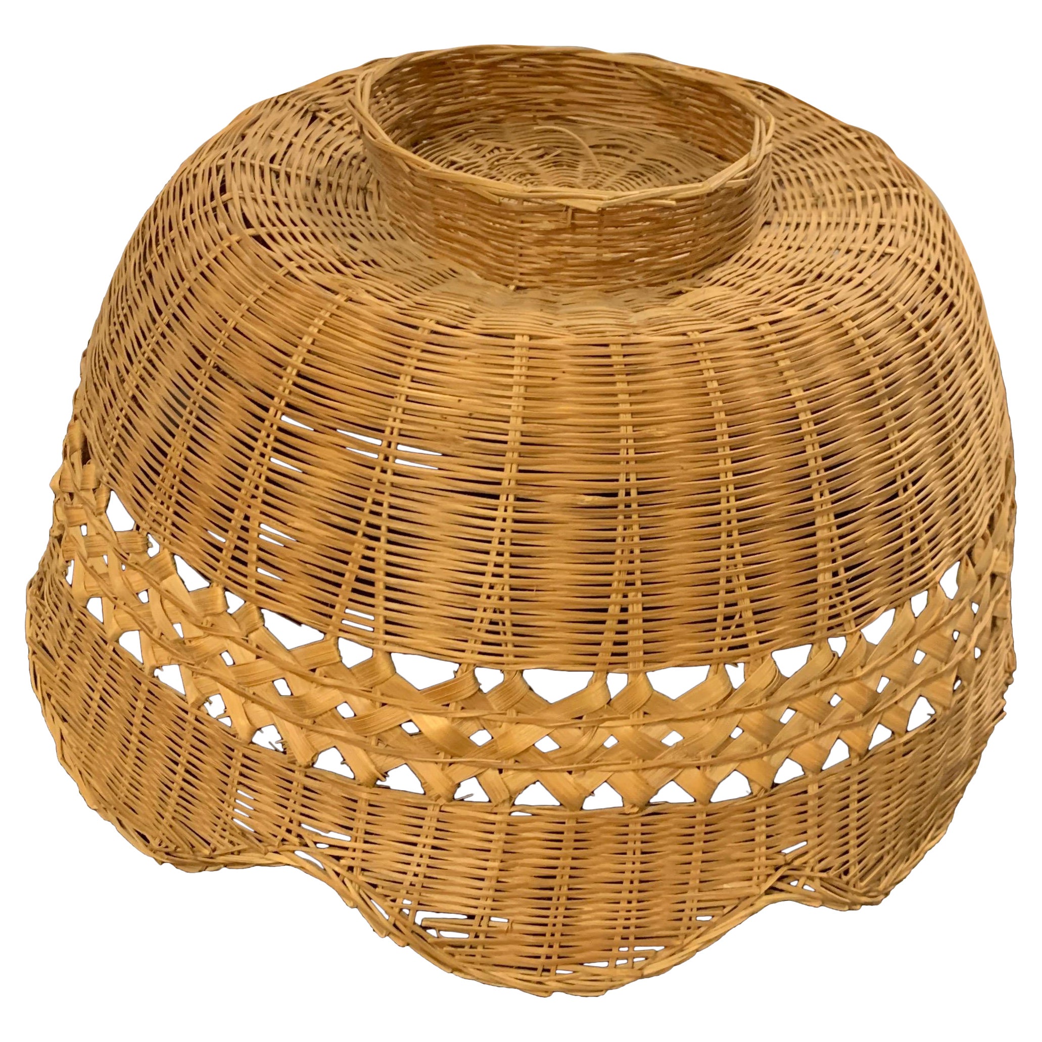 Mid-Century Boho Chic Basket Lamp Shade For Sale at 1stDibs | boho lamp  shade, boho lampshade, basket lampshade