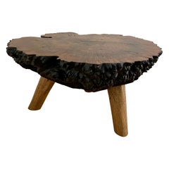Rustic Modern Organic Claro Walnut Burl Wood Coffee Table by Studio Flournoy